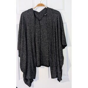 Wantable Gray‎ Knit Poncho Open Front Cardigan Shawl Medium
